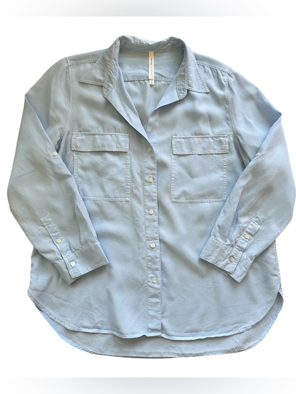The Group by Babaton Women’s Light Blue Button Down Shirt Large 100% Lyocell
